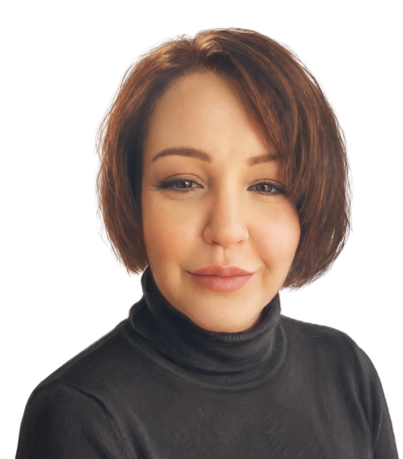 Retrato ilustrado de Cristina, editora y coach literaria